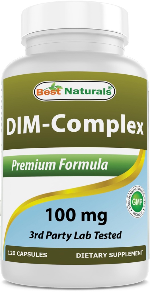 Beste Naturals DIM Supplement 100 mg 120 kapsler, DIM for østrogenmetabolisme og balanse, For Menopause, Body Building, PCOS & Hormonal Acne