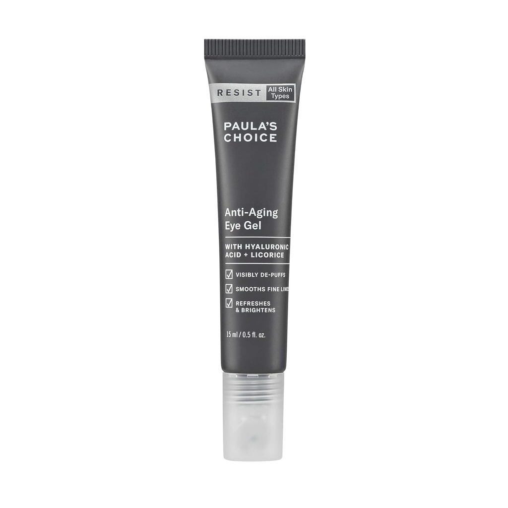 Paula's Choice RESIST Anti-Aging Eye Gel med hyaluronsyre, for mørke sirkler, Puffy øyne, Crows føtter, fine linjer og rynker, 0,5 Ounce