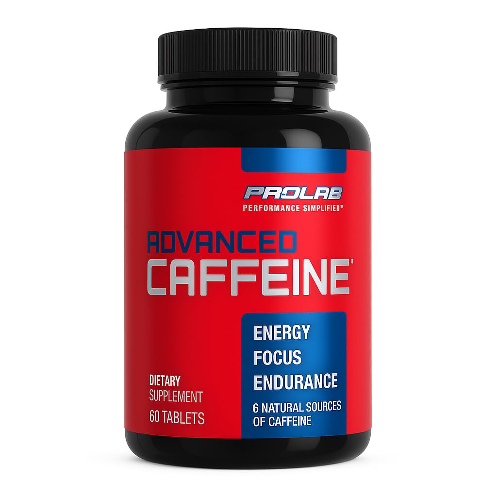 ProLab Ernæring Advanced Koffein 200mg, Fast-Active Natural Koffein Tabletter med Grønn Te Ekstrakt, Ren energi, Mental Focus (60 Count (Pack of 1))
