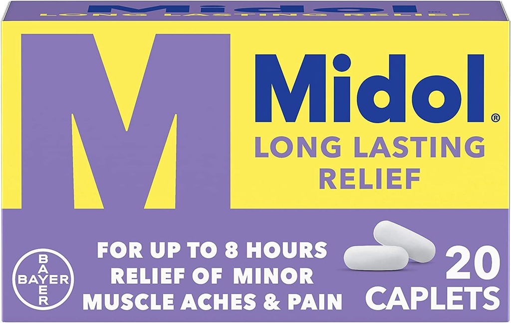Midol lang varig relief - 20 kapler, pakke med 6