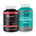 Qunol CoQ10 100mg Softgels, 3X bedre absorpsjon 4 måneds forsyning + 120 Count Magnesium Glycinate kapsler 420mg, høy absorpsjon Magnesium Supplement, 180 greve