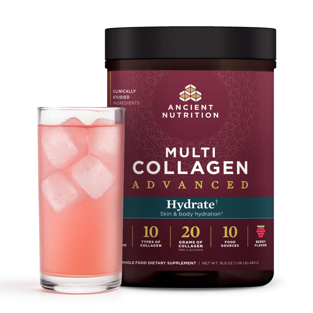 Gamle ernæring Advanced Multi collagen Protein pulver Hydrate, blandet berry, 30 serveringer