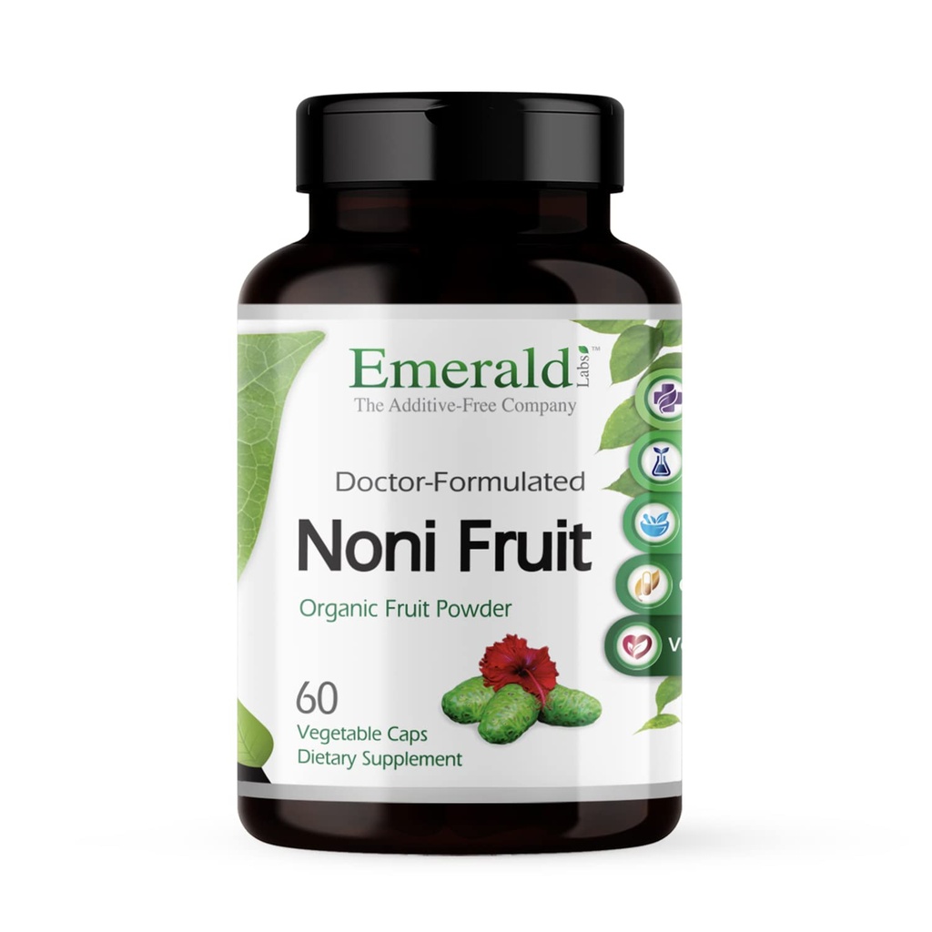 EMERALD LABS NONI Frukt - Digestive, Antioksidant og immunstøtte Supplement - Tilbyr Diett Fiber for Gut Helse - 60 Grønnsaker Kapsler (30-dagers forsyning)