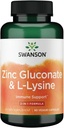 Swanson Zinc Gluconate '&' L-Lysine - 2-i-1 Formula 90 Veg Caps