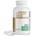 Bronson L-Lysine ekstra styrke 1000 MG per tablett høy styrke, immunstøtte og støtter kollagensyntese, ikke-GMO, 250 vegetariske tabletter