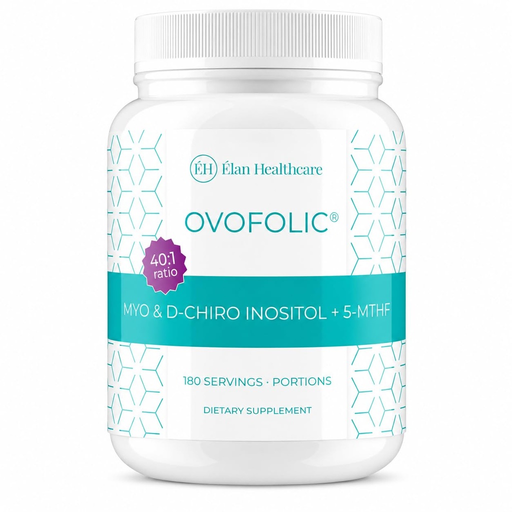 Inositol Supplement - Myo-Inositol og D-Chiro Inositol Plus Active Folate-Ideell 40:1 Ratio - Hormon Balance (180 Serveringer, 387g Jar)