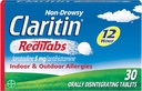 Claritin RediTabs 12 timers allergi medisin, ikke-Drowsy reseptbelagt styrke Allergi relief, Loratadin Antihistamin tabletter, 30 greve, pakke med 2