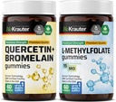 BIO KRAUTER Quercetin med Bromelain 60 Gummier & L-metylfolat 60 Gummies