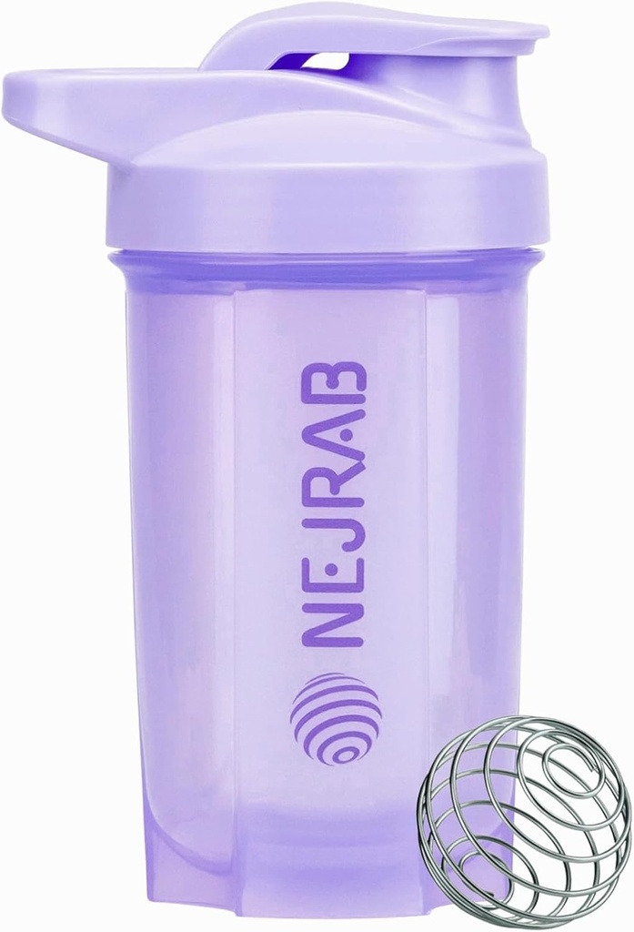 Protein Shaker flaske – Perfekt for kaffe, proteinpulver – 16 Oz – for mikser ball – Shaker kopper for proteinshakes (Purpel)