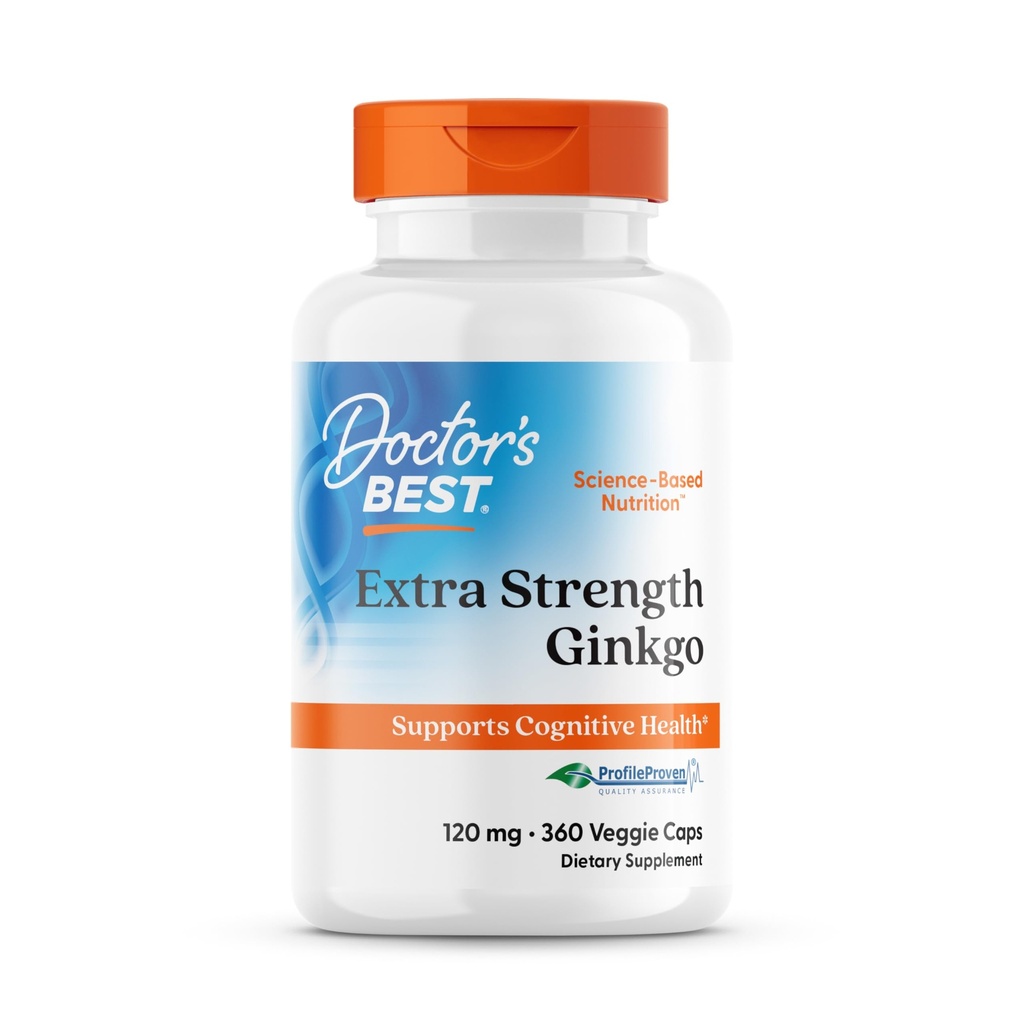 Legens beste ekstra styrke Ginkgo, ikke-GMO, Vegansk, Glutenfri, Soya Gratis, fremmer mental funksjon og minne, 120 mg, 360 greve (pakke med 1)