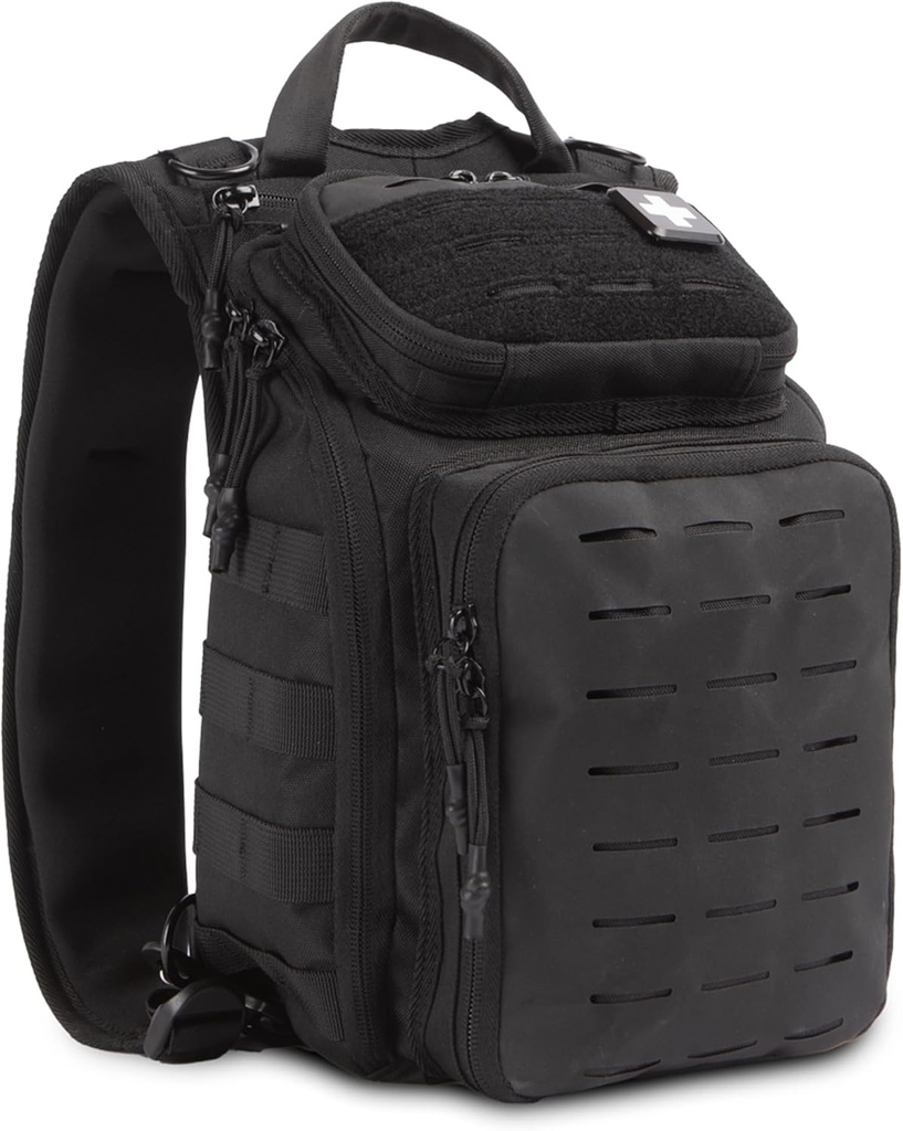 Min Medic Recon PRO - HSA FSA Førstehjelp Kit - 250+ Førstehjelp og overlevelse Essentials, forsyninger, og må ha IFAK for hjem, bil, kontor eller virksomhet - svart