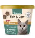 NaturVet – Hud & Coat Plus Omega til katter – 60 myk Chews | Støtter sunn hud & glossy Coat | Forbedret med Omega-3, Omega-6 & Biotin | 30 dagers forsyning