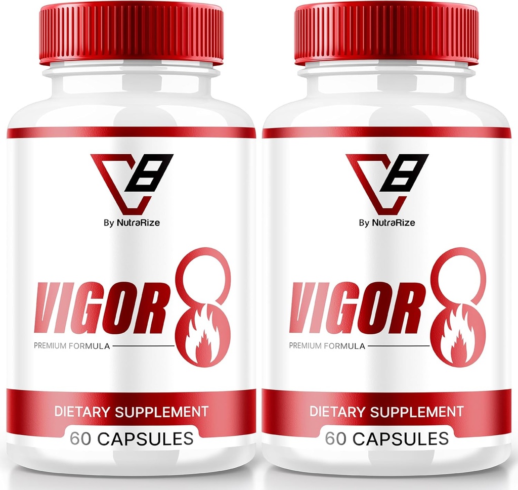 NutraRize (2 Pack) Vigor 8 for menn, Vigor 8 piller mannlige Enhancement Formula, Vigor åtte ekstra kapsler Test Boost, Vigor8 Stamina Booster anmeldelser Horny Goat Weed Tongkat Ali (120 kapsler)