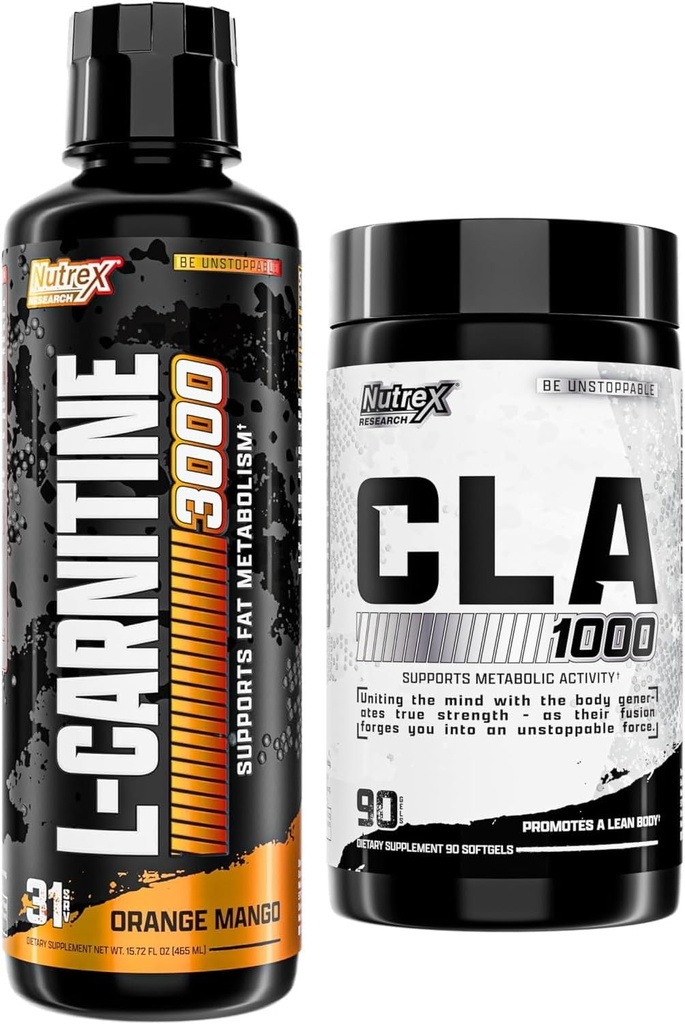 Nutrex forskning flytende karnitin 3000 - CLA 90 myk geler - 1000mg konjugert linoleic syre aktiv blanding fra saflower olje