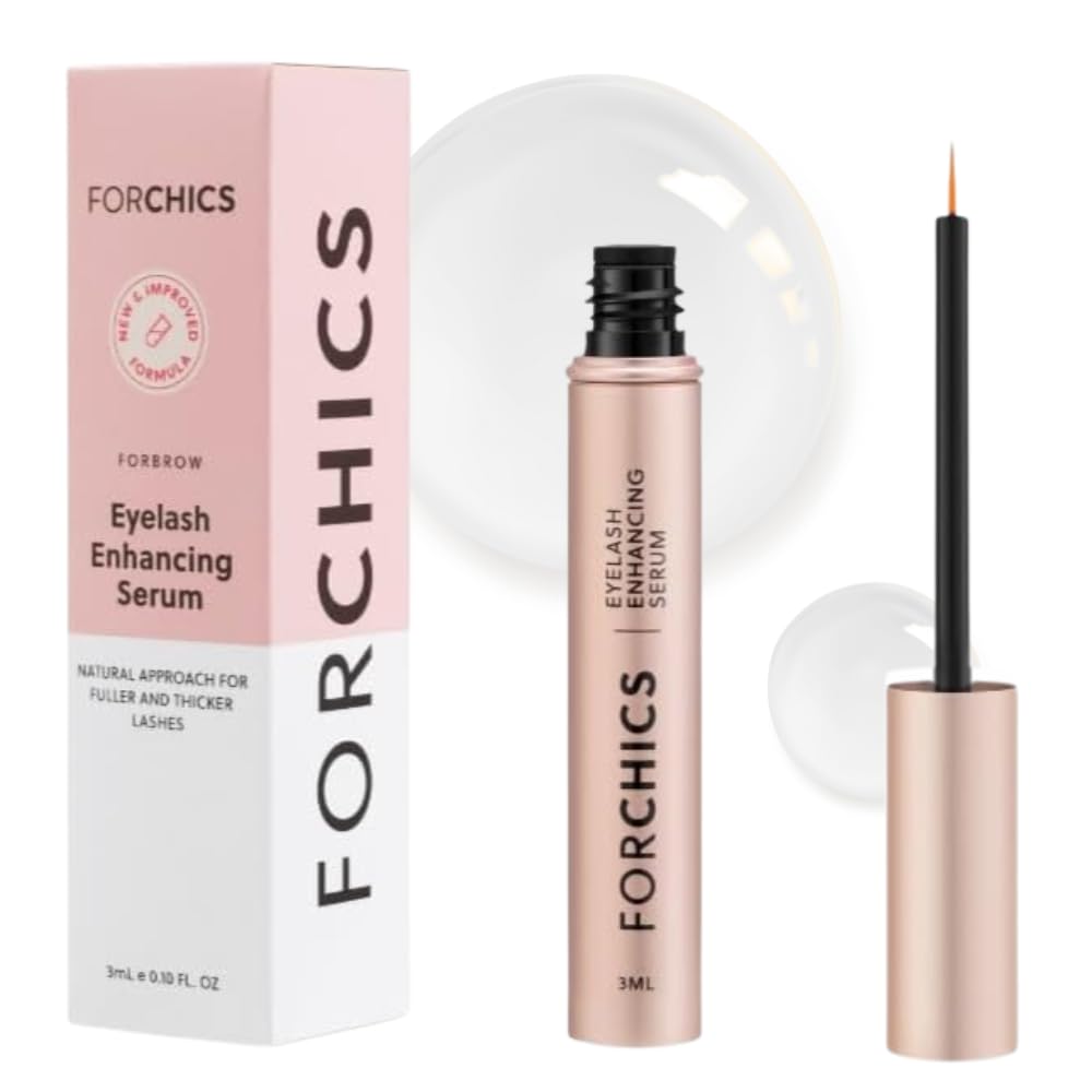 ForChics 2 i 1 Lash og Brow Vekst Serum - Hormon-Free Enhancer for Thicker, Longer Lashes og Brows i 2 uker - Økologisk, Vegan og Gentle