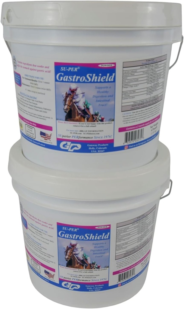 SU-PER GastroShield Equine Probiotika pulver - Horse Digestion Supplement for Gastric Helse - støtter sunn digestion og intestinal Tract - 4 pund, 2 måneders forsyning