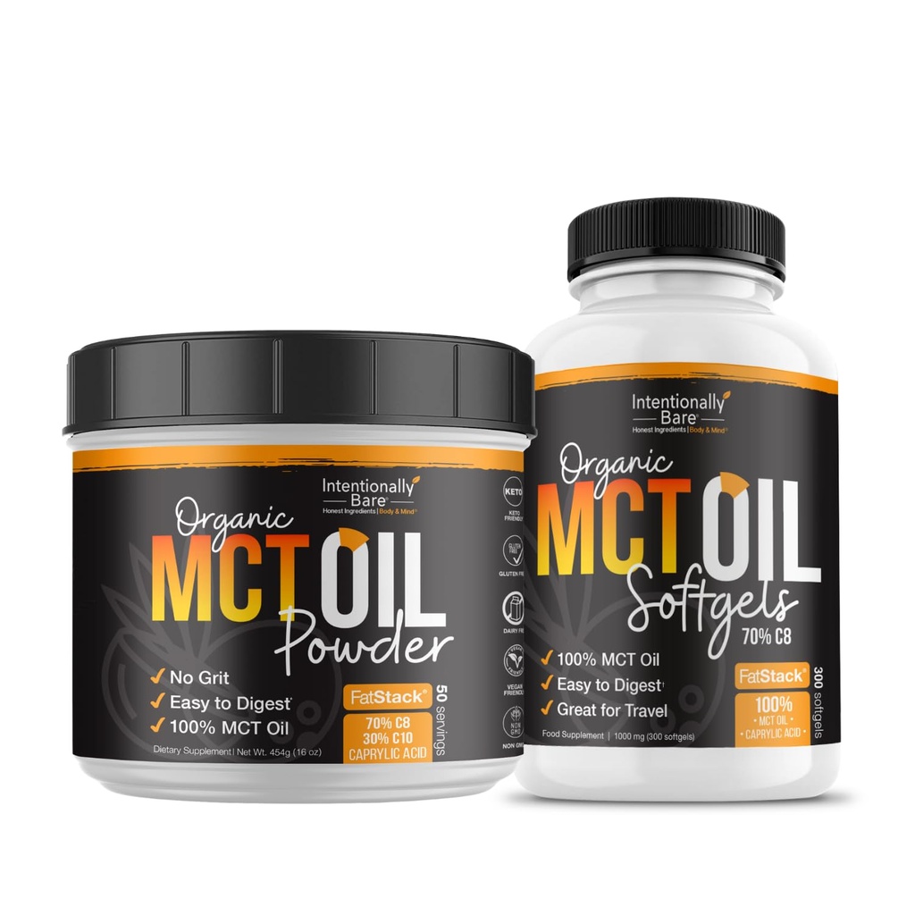Bare MCT oljepulver (50 serveringer) og MCT oljekapsler Bundle