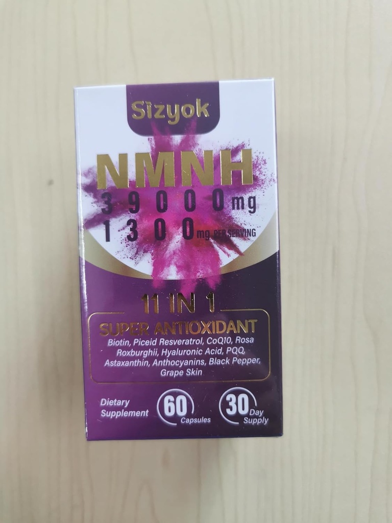 NMNH Supplement (Dihydronotinamidmononukleotid) 600 mg,NAD Supplement med Resveratrol, CoQ10, Biotin & Hyaluronsyre | Støtte Cellular Energi, Metabolisme og hud velvære