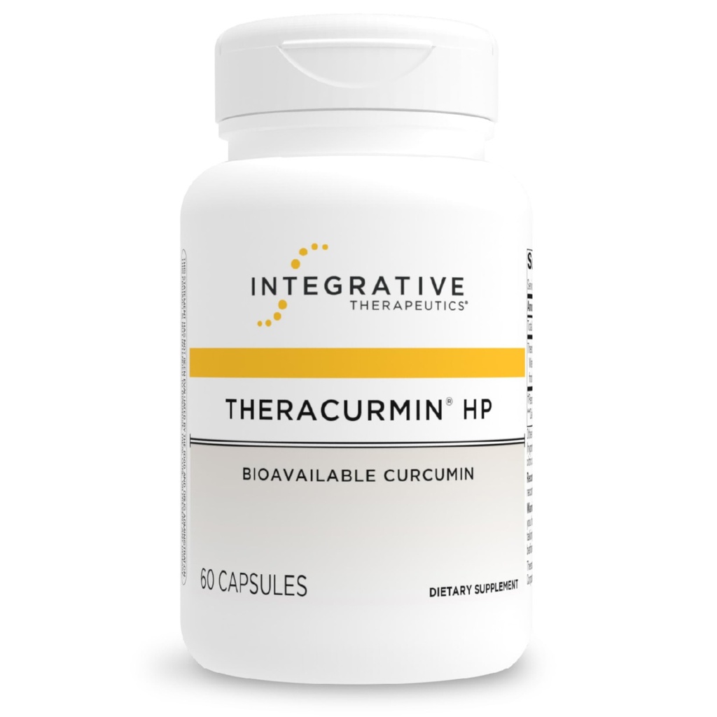 Integrativ Terapeutika Theracurmin HP - Gurkemeie Supplement for hjerte & felles helsestøtte* - Muskelgjenvinningsstøtte* - Non-Soy, Dairy-Free & Glutenfri - 60 kapsler (30 Serveringer)