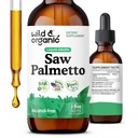 Wild & Organic Saw Palmetto Extract Drops - Urin support - så Palmetto for menn og kvinner - flytende Serenoa Repens Berries Supplement - Vegan, sukker og alkohol-fri - 2 fl oz
