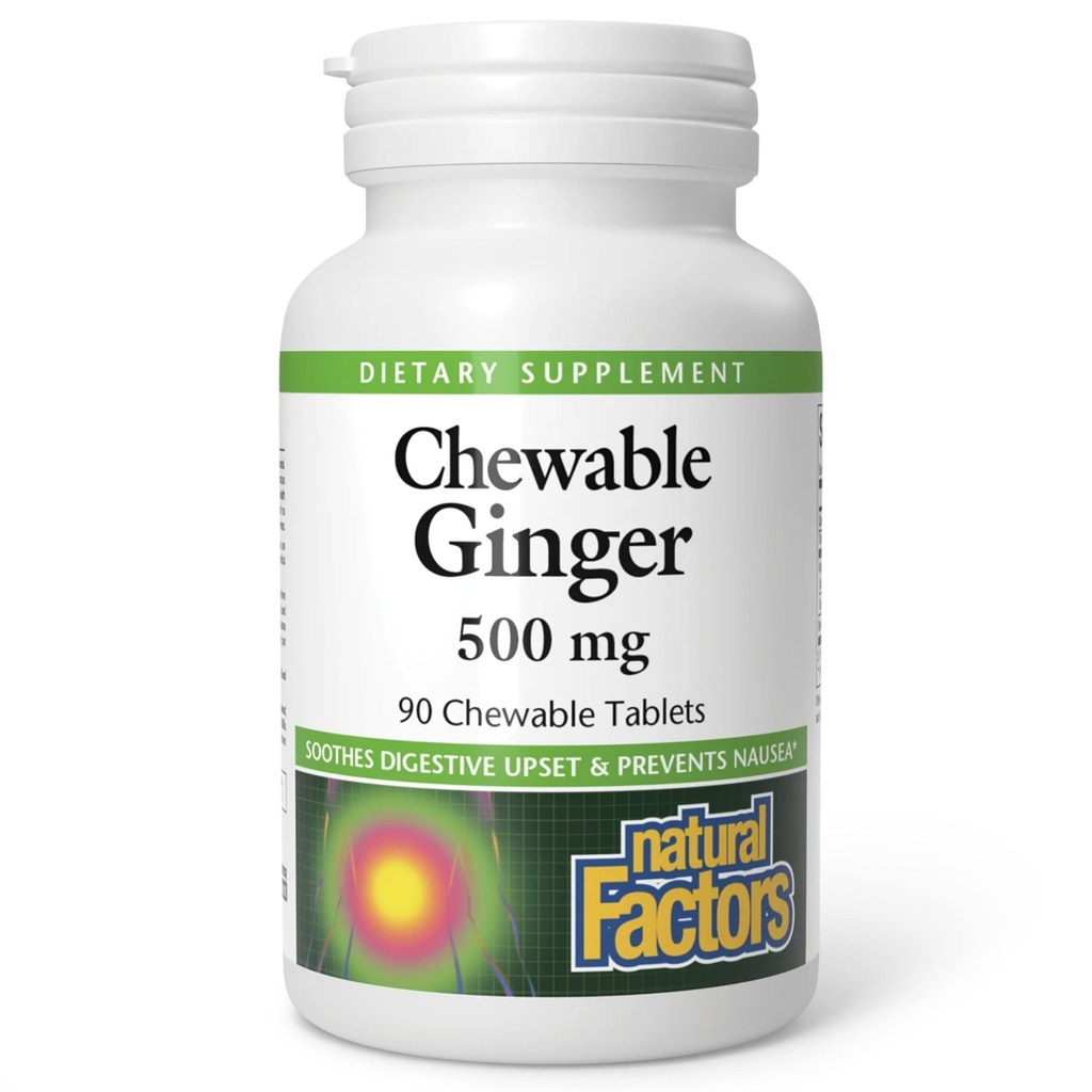 Naturlige faktorer Chewable Ginger 500Mg, 90 CT