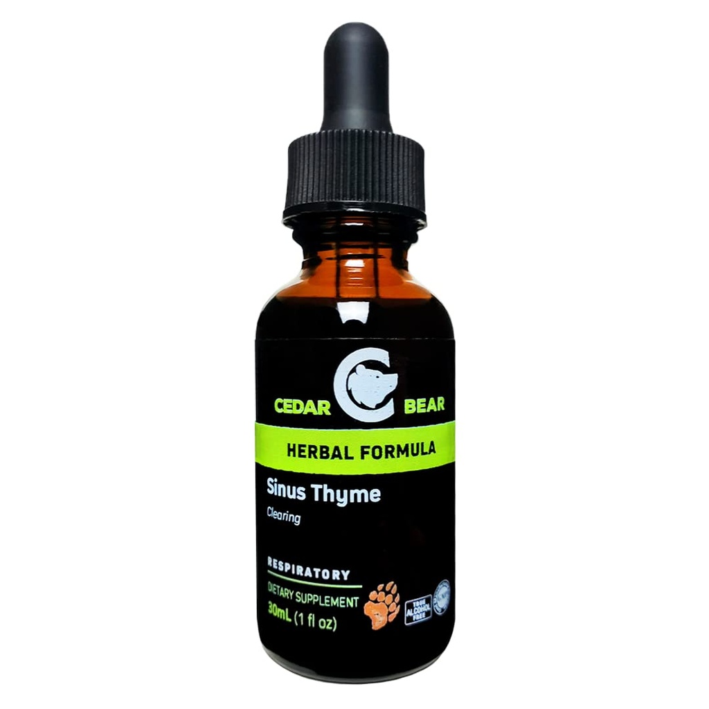 Cedar Bear Sinus Thyme et flytende herbal supplement som støtter klar funksjon i sinus og forbedrer immunfunksjonene 1 fl oz / 30 ml