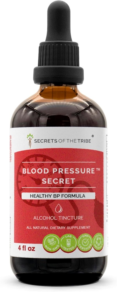 Blodtrykk Secret alkohol ekstrakt, høy potens urtedråper, tinktur laget av morwort urt (Leonurus Cardiova), Cayenne Pepper (Capsicum annuum) 4 oz