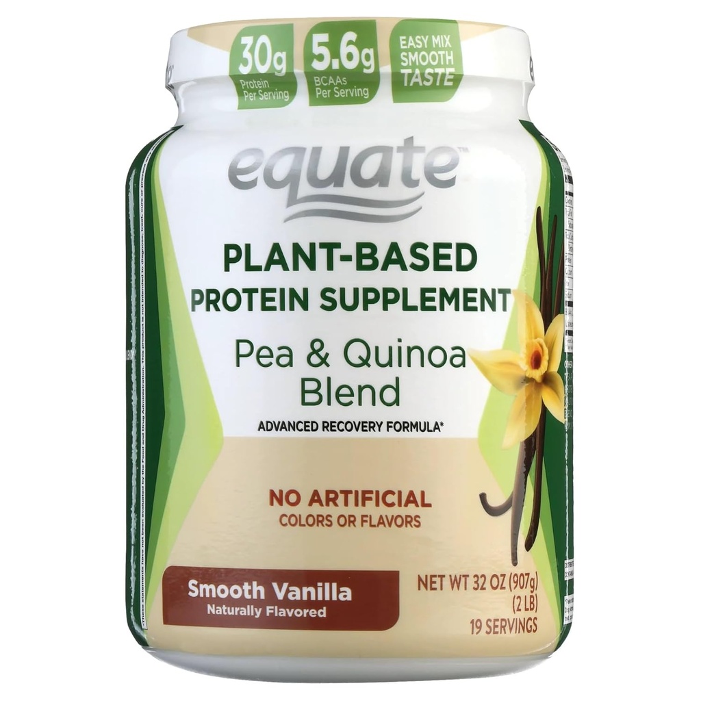 Naisian Equate Ny plantebasert protein Supplement, glatt Vanilla 2 Lbs