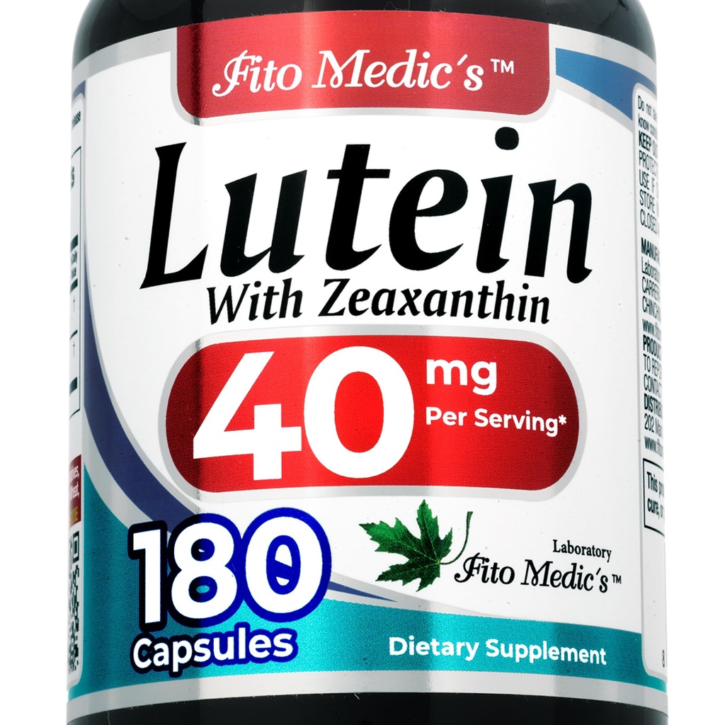 FITO-IC'S Lab | Lutein |180 Kapsler |40 mg | Lutein 40 mg | Lutein og zeaxanthin Supplement | Konsentratekstrakt | Lutein 40 mg | Lutein og zeaxanthin | zeaxantin | Ultra høy absorpsjon.