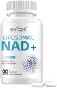 NAD Supplement med Liposomal Resveratrol – 900 mg NAD Booster med Quercetin Phytosom for energi, fokus & sunn aldring – Cellular støtte for voksne 30+ – 80 kapsler, 40-dagers forsyning