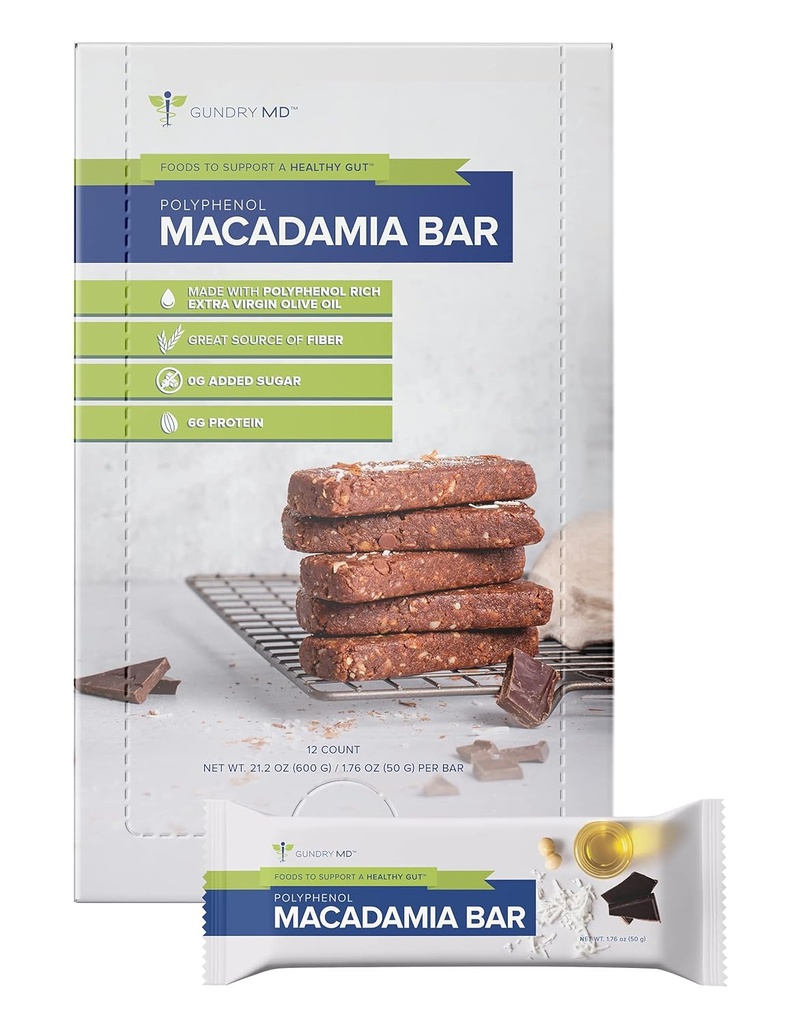 Gundry MD Polyphenol Rich Macadamia Nut Bars, 12 Pakke