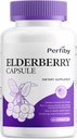Elderbærkapsel med magnesium og vitamin C, D3 & sink - immunstøtte Supplement for voksne, 120 kapsler, 60-dagers forsyning
