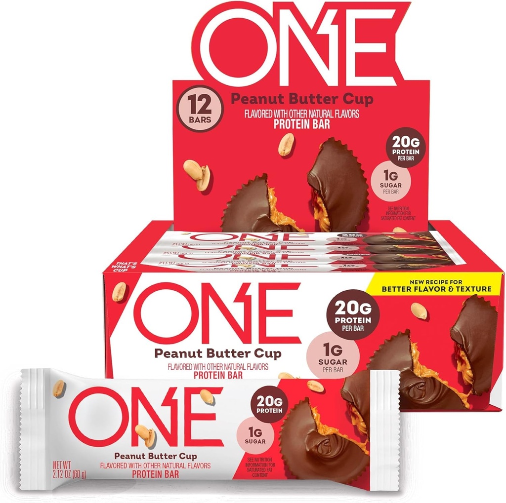 En proteinbar, Peanut Smørekopp, Glutenfri med 20g Protein og 1g Sukker, Pantry stifter, 2,12 oz (12 greve)