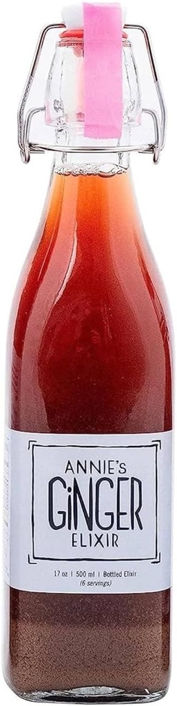 Annie's Ginger Elixir, 17oz 1-Pack, ren naturlig organisk Tonic Ginger Shot, Digestive renser øker immunforsvar, daglig gut helse og velvære, ikke-GMO drikke