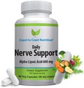 Nervestøtte - Advanced Nerve Relief med Alpha Lipoic Acid 650 mg - Nerve vitaminer for ease av hender, ben og fotsmerter - 60 kapsler / 30 dagers forsyning
