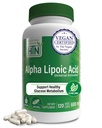 Helse Thru Nutrition Alpha Lipoic Acid 600mg 120 Serveringer | Certified Vegan  Universal Universell Antioksidant | Ikke-GMO, 3rd Party Testet, Hypoallergenic, Glutenfri, Soja Gratis ALA Kapsler