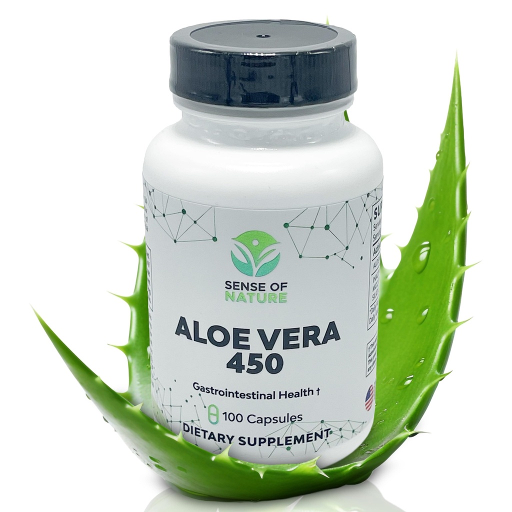 Aloe Vera 450 Kapsler Organic | Non-GMO Aloe Vera Pills | Laget med USDA Organic Aloe Vera Supplement | Digestive & Joint Support Supplement