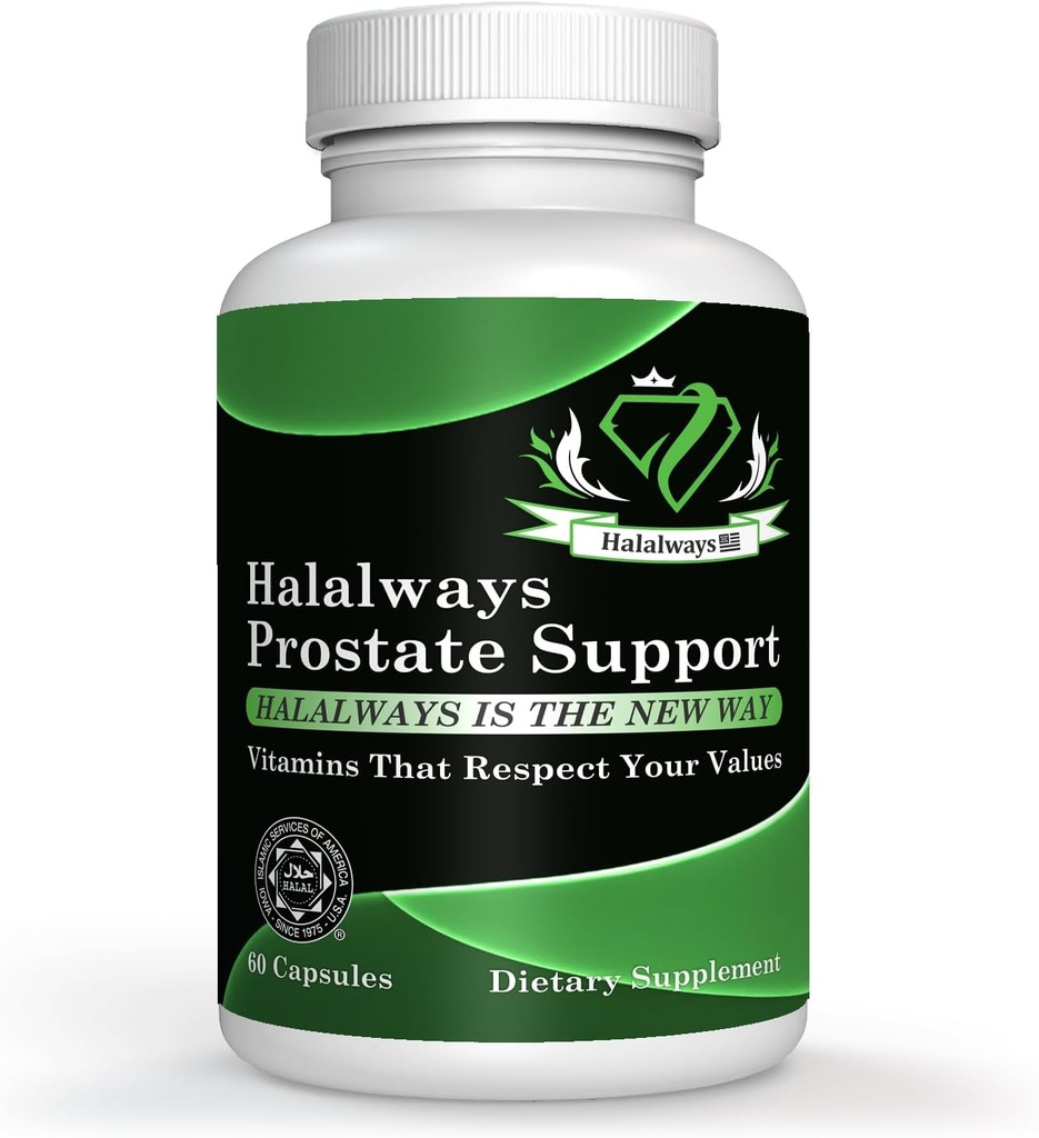 Halalways prostate støtte Certified Halal Supplement (Saw Palmetto, Plant Sterol Complex, Selenium,Pygeum africanum Bark pulver)
