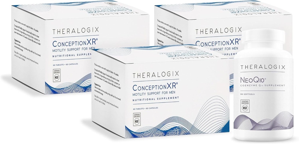 Theralogix ConceptionXR Motbility Support Formula + NeoQ10 Bundle, 270 greve (pakke med 4)