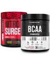 Jacked Factory Nitrosurge Shred Termogene Pre-Workout i Blueberry Lemonade & BCAA i frukt Punch for kroppen rekomponering, muskelbygging og gjenoppretting