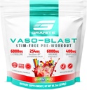 Granitt Supplements Vaso Blast, Rainbow Candy Flavor, Stimulant-fri pre trening for menn og kvinner med kornfrø ekstrakt, Arginine Nitrit, & VasoDrive-AP for Max Pump (20 serveringer)