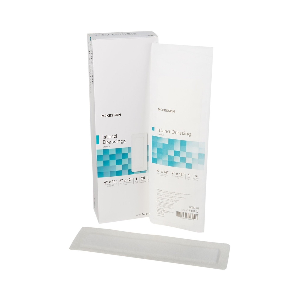 McKesson Island kjoler, sterile, Dimensjon 4 i x 14 i, Pad 2 i x 12 i, 25 greve, 4 pakker, 100 Totalt