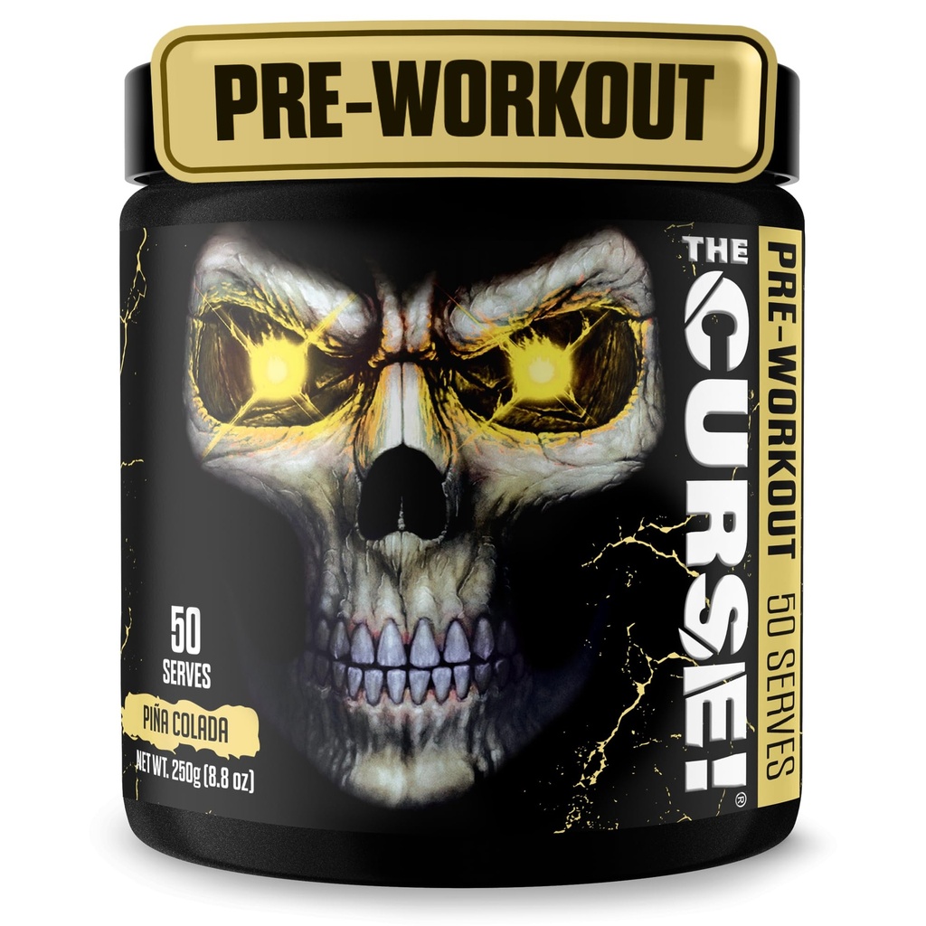 JNX spiller forbannet! Pre Workout pulver for menn og kvinner, koffein, Beta-Alanin, Kreatin, L-Citrullin, 50 serveringer, Pina Colada Flavor – Øk energi, styrke og fokus