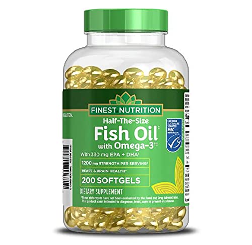 Walgreens (tidligere fineste ernæring) Halv-The-Size Fish Oil 1200 mg Softgels 200.0ea
