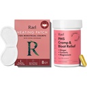 Rael Bundle - PMS Supplement for kvinner (28 kapsler) & Herbal Oppvarming Patches (stor, 8 greve)