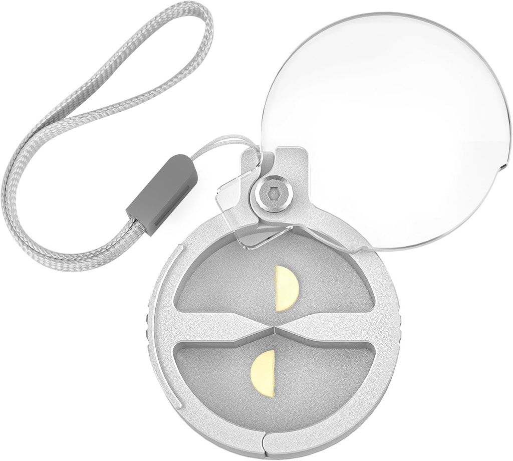 Holdbar pille Splitter, presis dobbel Blade Aluminum Pill Cutter for små og store piller, Kompakt pille saken med Lanyard for reise, daglig bruk