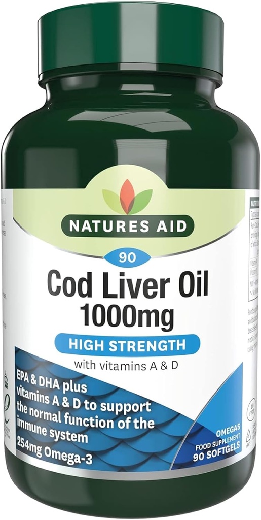 Cod Liver Olje (høy styrke) 1000mg 90 Softgels