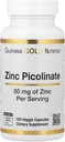 Sink Picolinat, Biotilgjengelig form av sink, støtter immunhelse, 50 mg, 120 Veggie kapsler