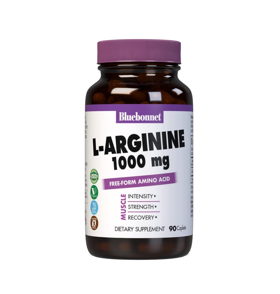 Bluebonnet L-arginin 1000 mg kapsler, 90 greve