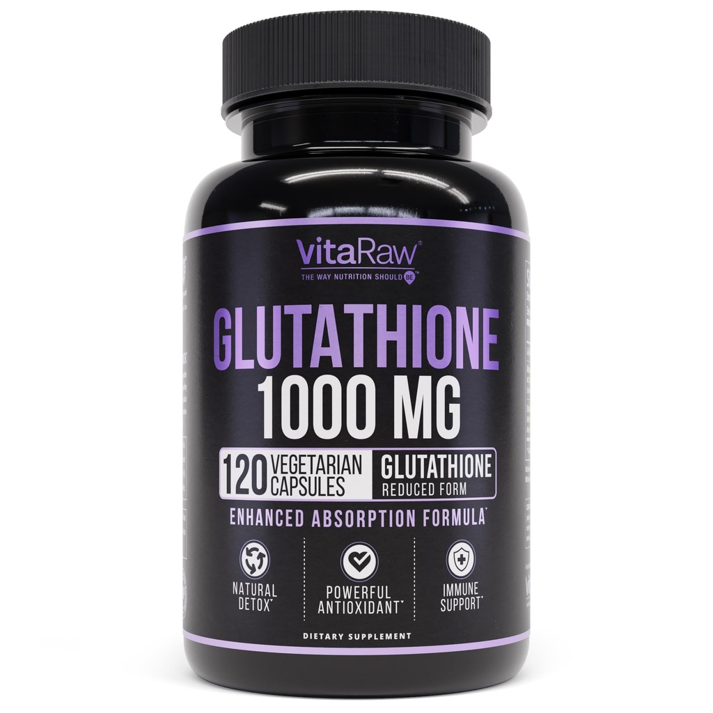 1000mg Glutathione for immunstøtte - 100mg absorpsjonskompleks - Redusert Liposomal Glutation Supplement med Alpha Lipoic Acid - Brain Booster, Glødende Hud, Liver Support
